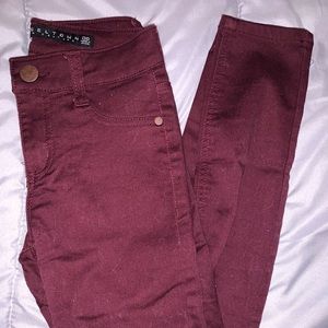 Maroon skinny jeans